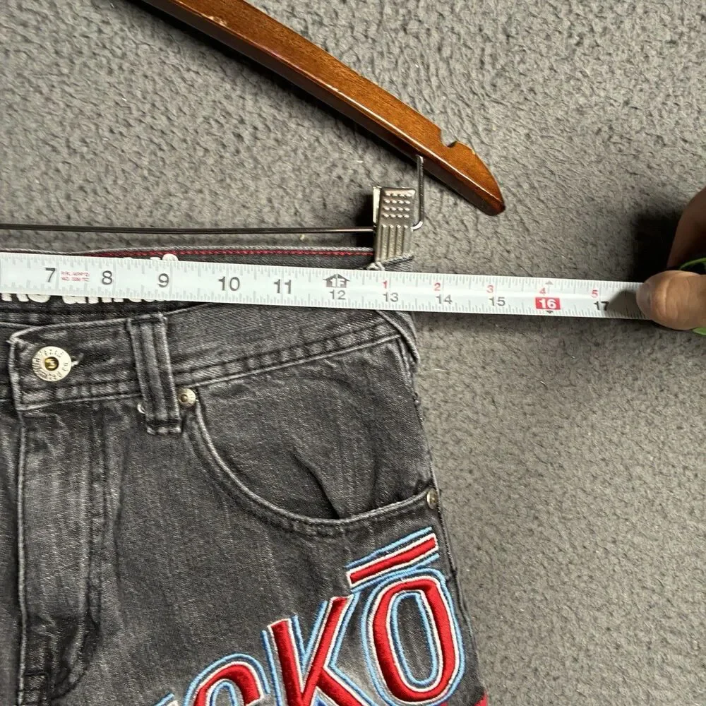 Ecko Unltd Y2K Embroidered Logo Kids Jorts Size 10 Cyber Baggy 26x9